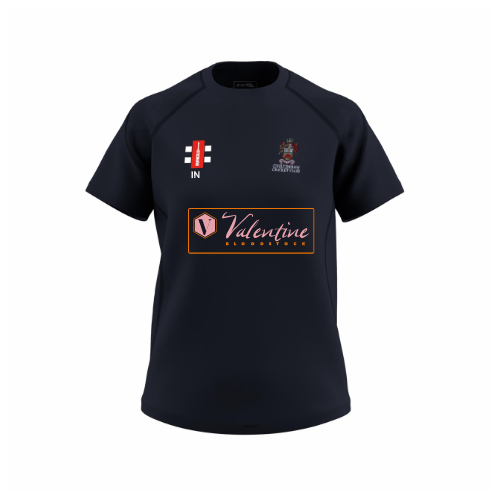 gray-nicolls-gts-t-shirt-cricket-manica-corta-cheltenham-cc-donna-blu-navy image 1