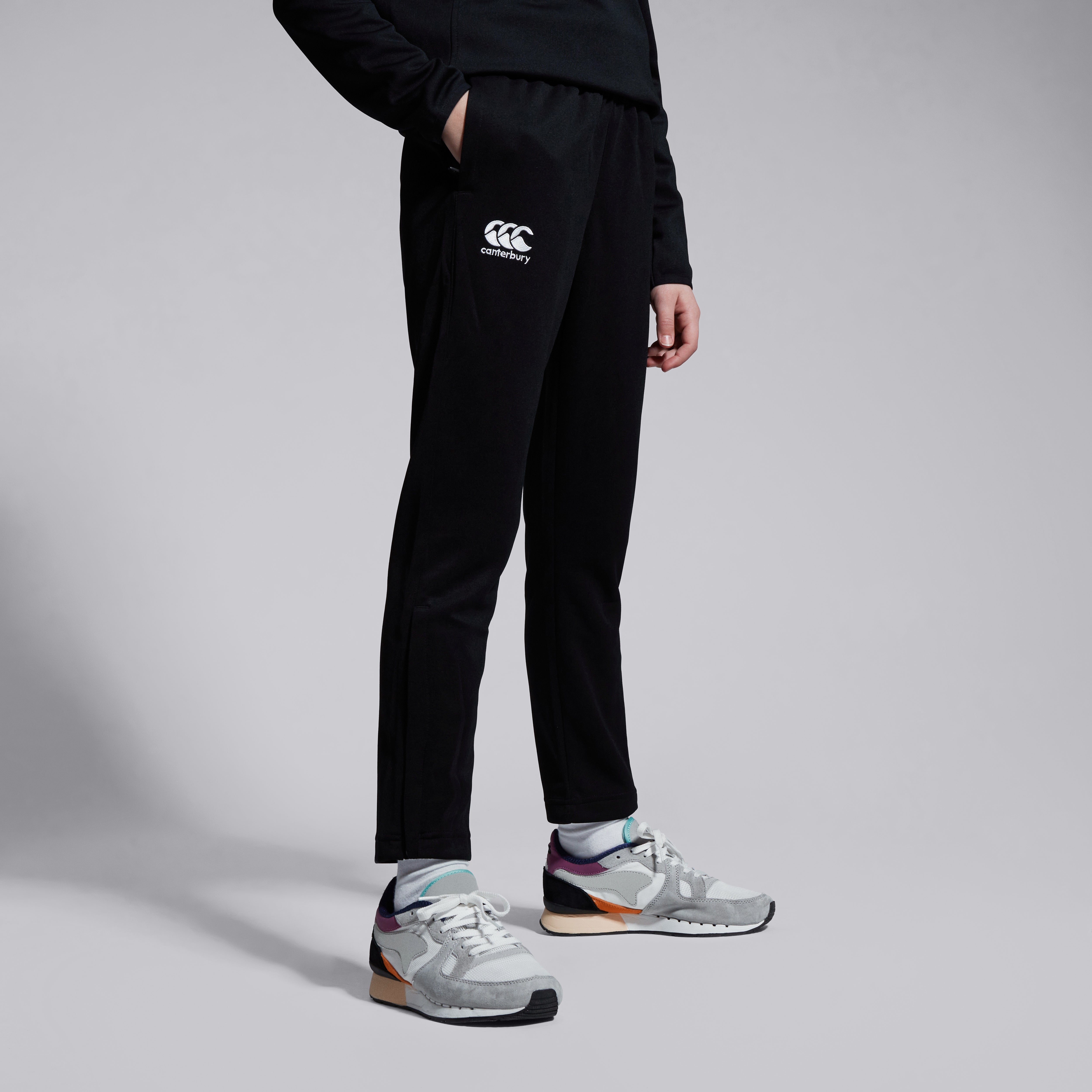 canterbury-junior-unisex-stretch-tapered-polyknit-pants-black image 4