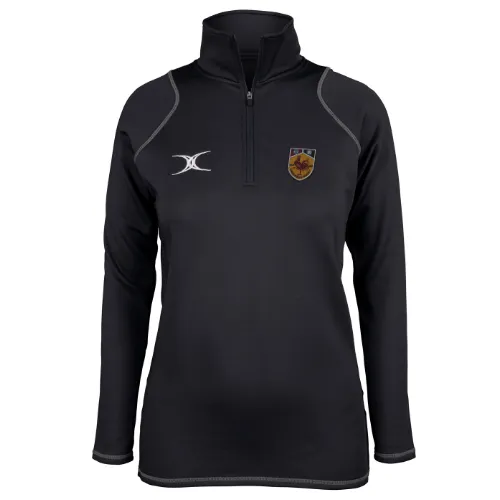 gilbert-rugby-harrogate-rufc-ladies-quest-1-4-zip-fleece-nero-donna image 1