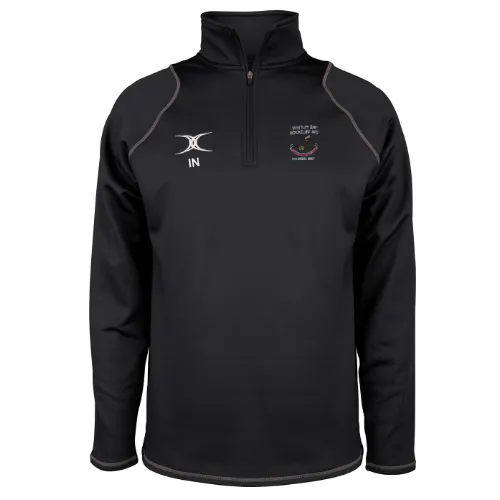 gilbert-rugby-whitley-bay-rockcliff-rfc-quest-pile-1-4-zip-senior-nero image 1