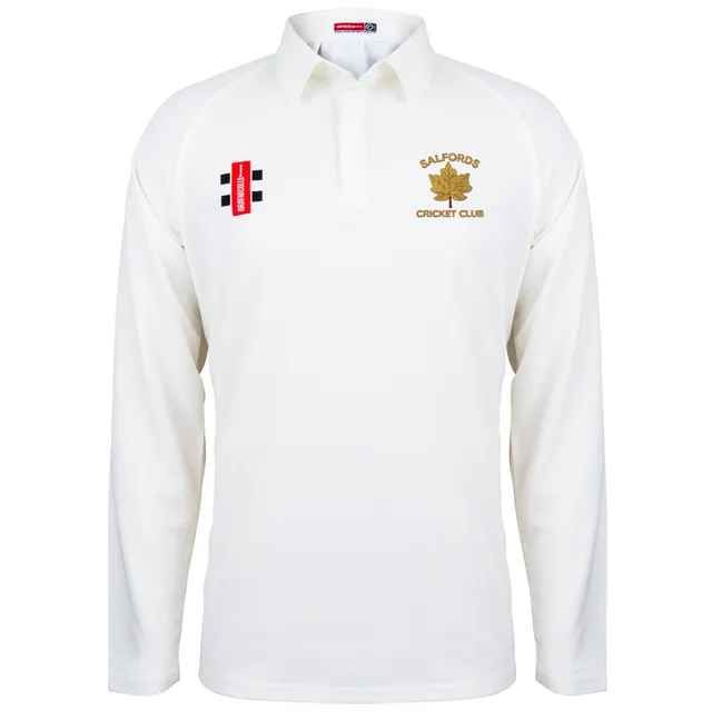 gray-nicolls-matrix-v2-maglia-cricket-manica-lunga-avorio-salfords-cc-junior image 1