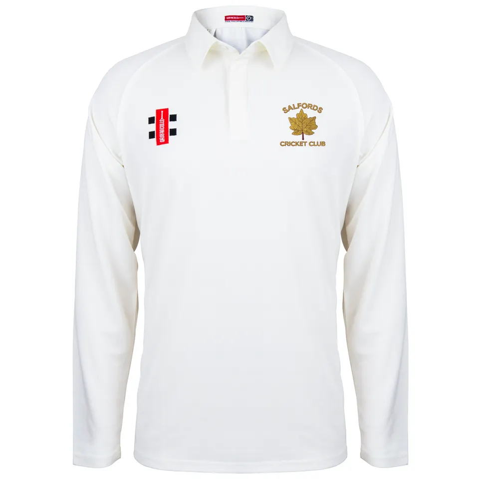 gray-nicolls-matrix-v2-maglia-cricket-manica-lunga-avorio-salfords-cc-junior image 1
