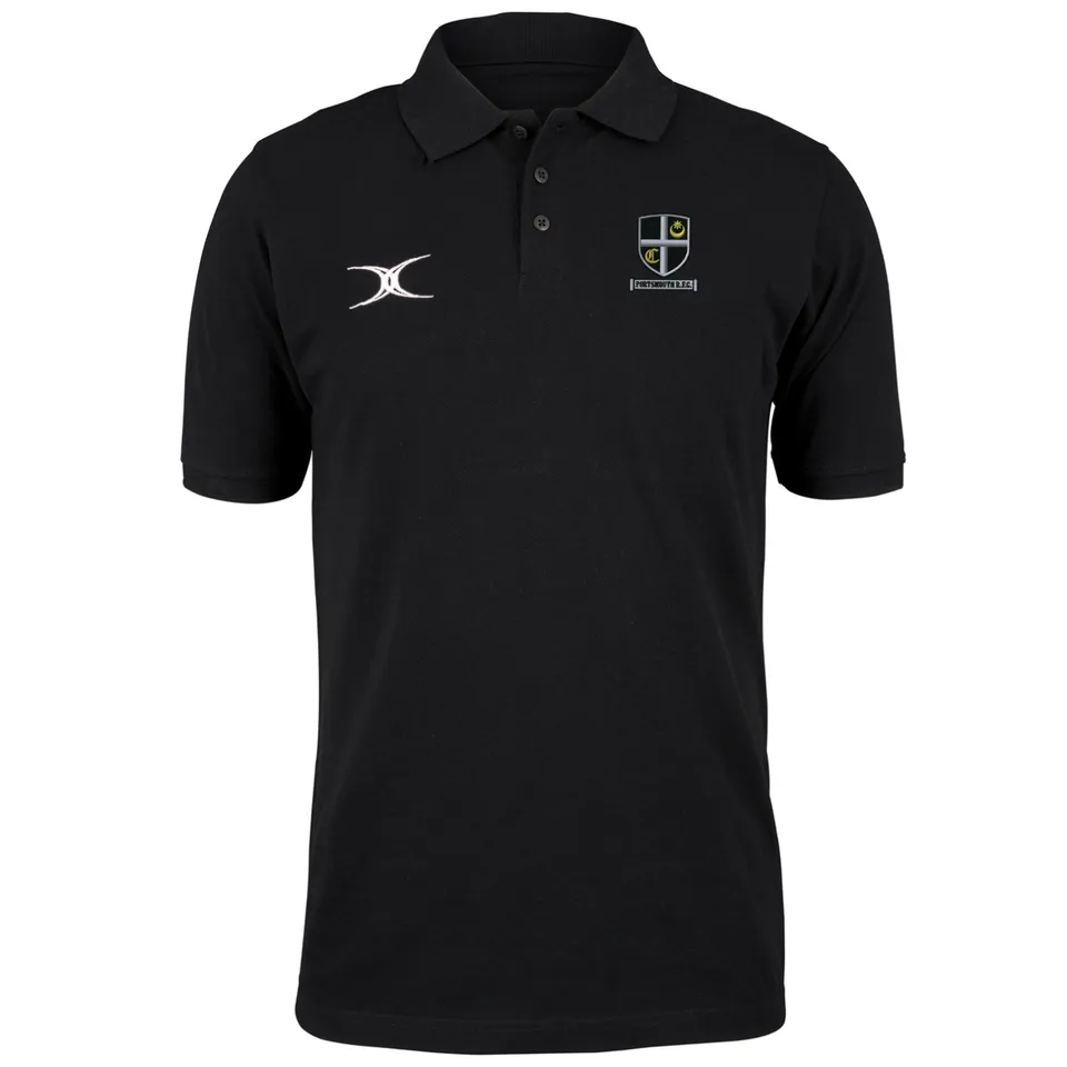 gilbert-rugby-portsmouth-rfc-quest-polo-uomo-nero image 1