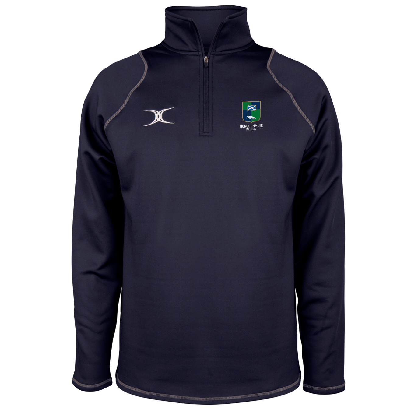 gilbert-rugby-boroughmuir-quest-felpa-1-4-zip-uomo-blu-navy-scuro image 1