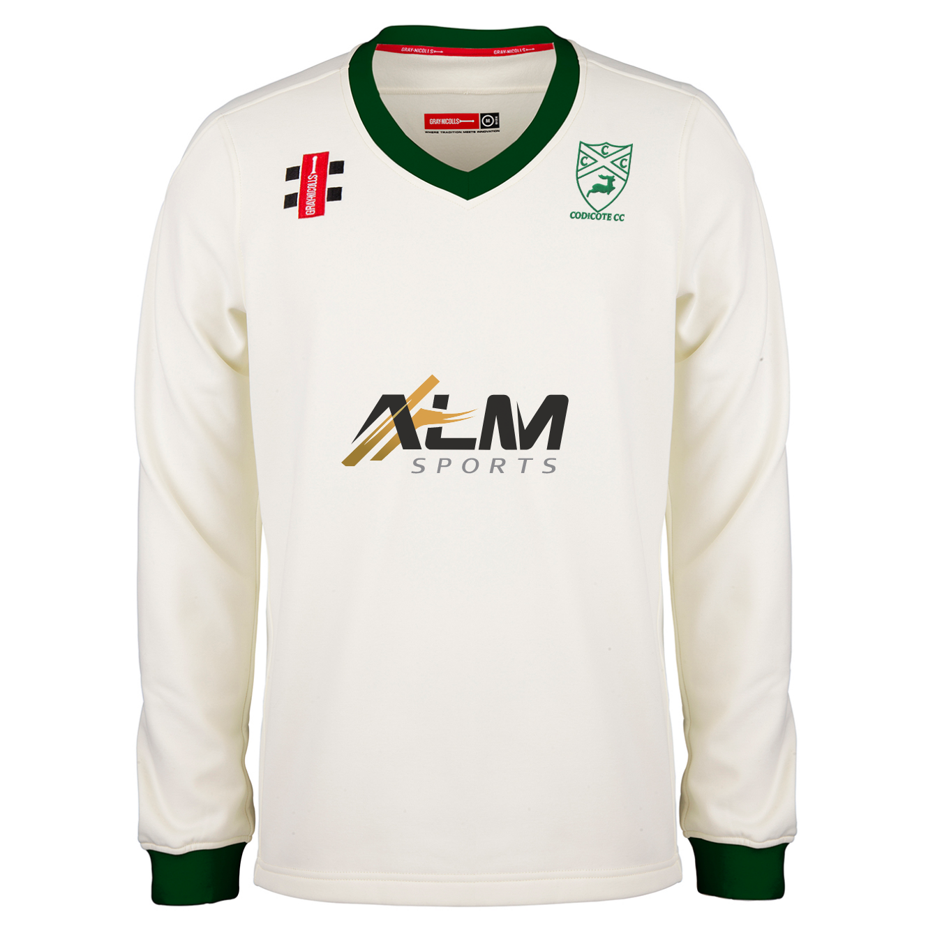 gray-nicolls-pro-performance-maglione-cricket-senior-codicote-cc-avorio-verde image 1
