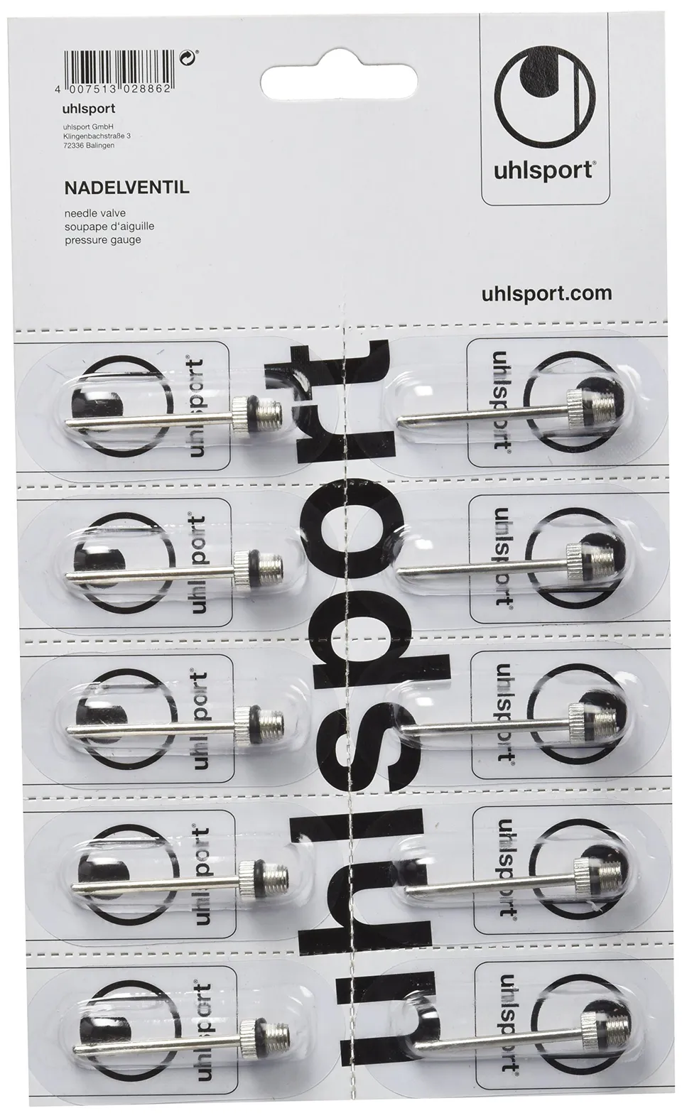 uhlsport-valvole-ad-ago-10-pezzi-m5-aghi-ricambio-pompa-palloni image 1