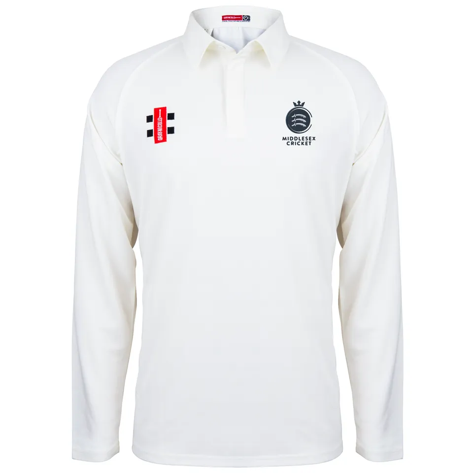 gray-nicolls-matrix-maglia-cricket-manica-lunga-senior-avorio-middlesex-cag image 1