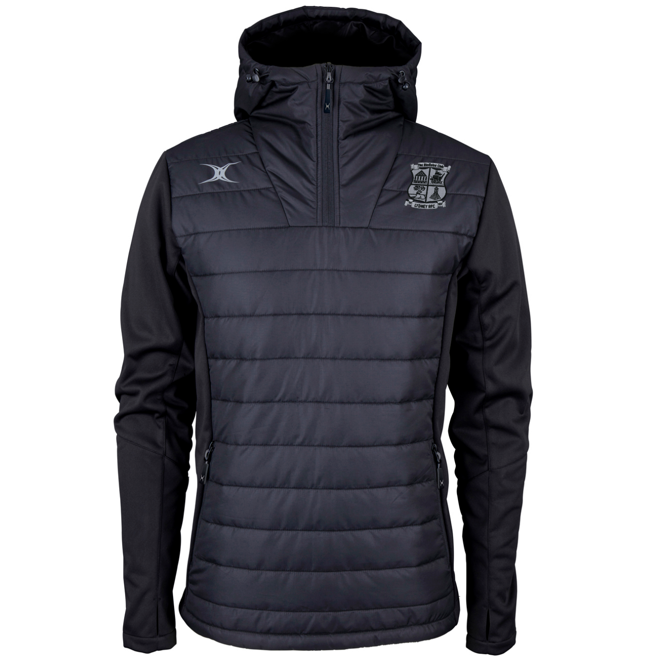 gilbert-rugby-lydney-rfc-pro-active-giacca-quarter-zip-senior-nero image 1