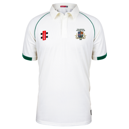 gray-nicolls-matrix-v2-maglia-cricket-s-s-junior-avorio-verde-thrapston-cc image 1