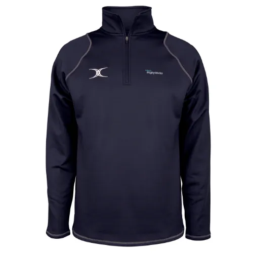 gilbert-rugby-dallaglio-rugby-works-junior-pile-1-4-zip-quest-blu-navy-scuro image 1