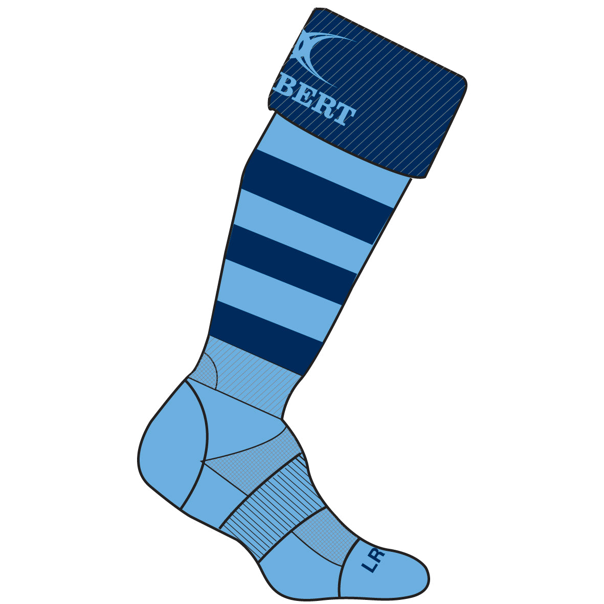 gilbert-rugby-kryten-ii-calze-junior-navy-sky-dallaglio-rugby-works image 2