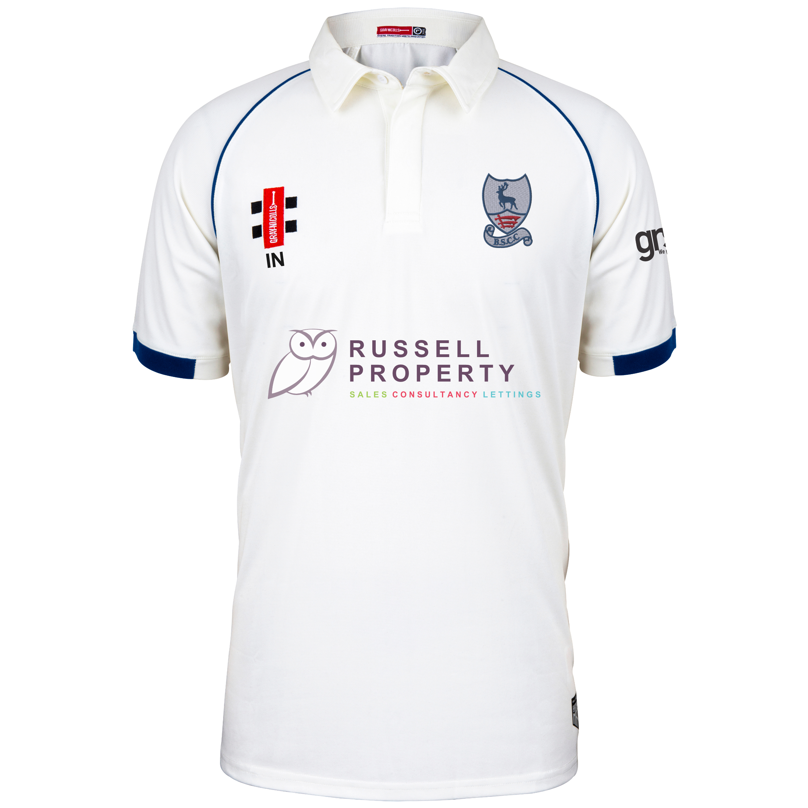 gray-nicolls-bishops-stortford-cc-senior-matrix-v2-maglia-s-s-avorio-navy image 1