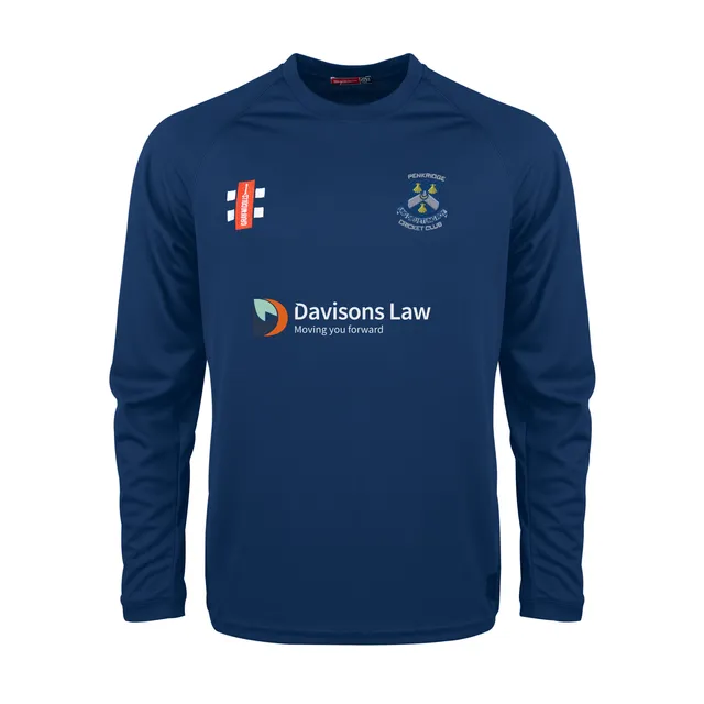 gray-nicolls-penkridge-cc-matrix-v2-t-shirt-cricket-manica-lunga-junior-blu-navy image 1