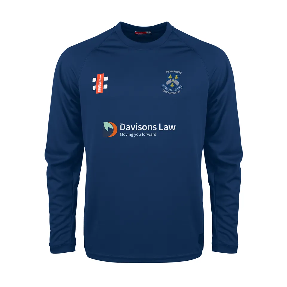 gray-nicolls-penkridge-cc-matrix-v2-t-shirt-cricket-manica-lunga-junior-blu-navy image 1
