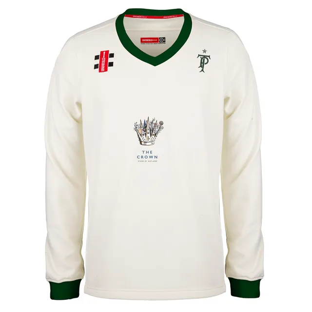 gray-nicolls-tendring-park-cc-pro-performance-maglione-match-junior-avorio-verde image 1