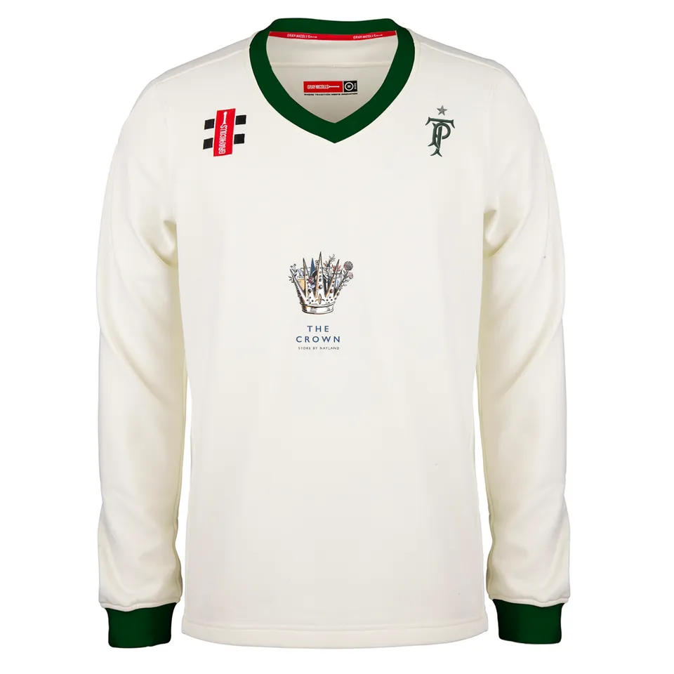 gray-nicolls-tendring-park-cc-pro-performance-maglione-match-junior-avorio-verde image 1