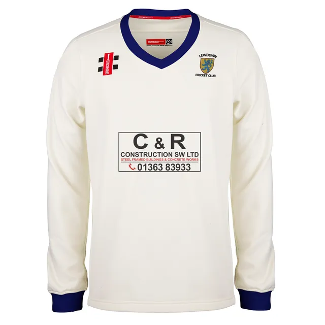 gray-nicolls-pro-performance-maglione-match-ivory-navy-lewdown-cricket-club-seni image 1