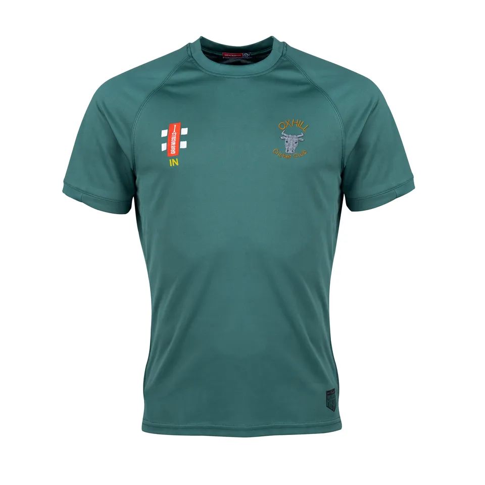 gray-nicolls-matrix-v2-t-shirt-cricket-manica-corta-senior-oxhill-cc-verde-tour- image 1