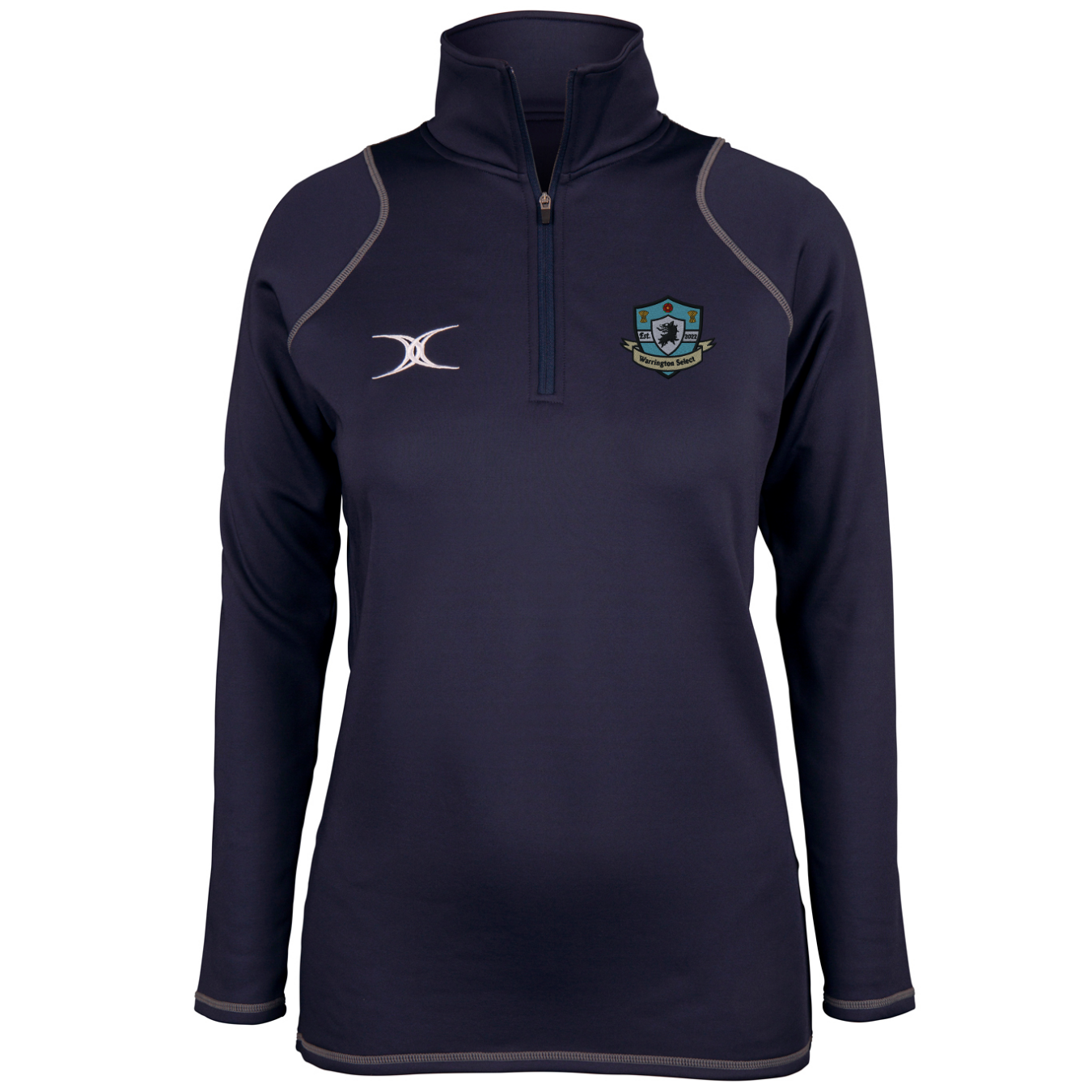 gilbert-rugby-warrington-select-rfc-quest-1-4-zip-donna-navy-pile-rugby-femminil image 1