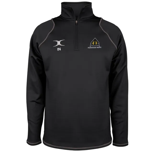 gilbert-rugby-farnham-rufc-senior-quest-pile-1-4-zip-uomo-nero image 1