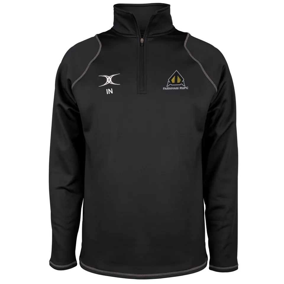 gilbert-rugby-farnham-rufc-senior-quest-pile-1-4-zip-uomo-nero image 1