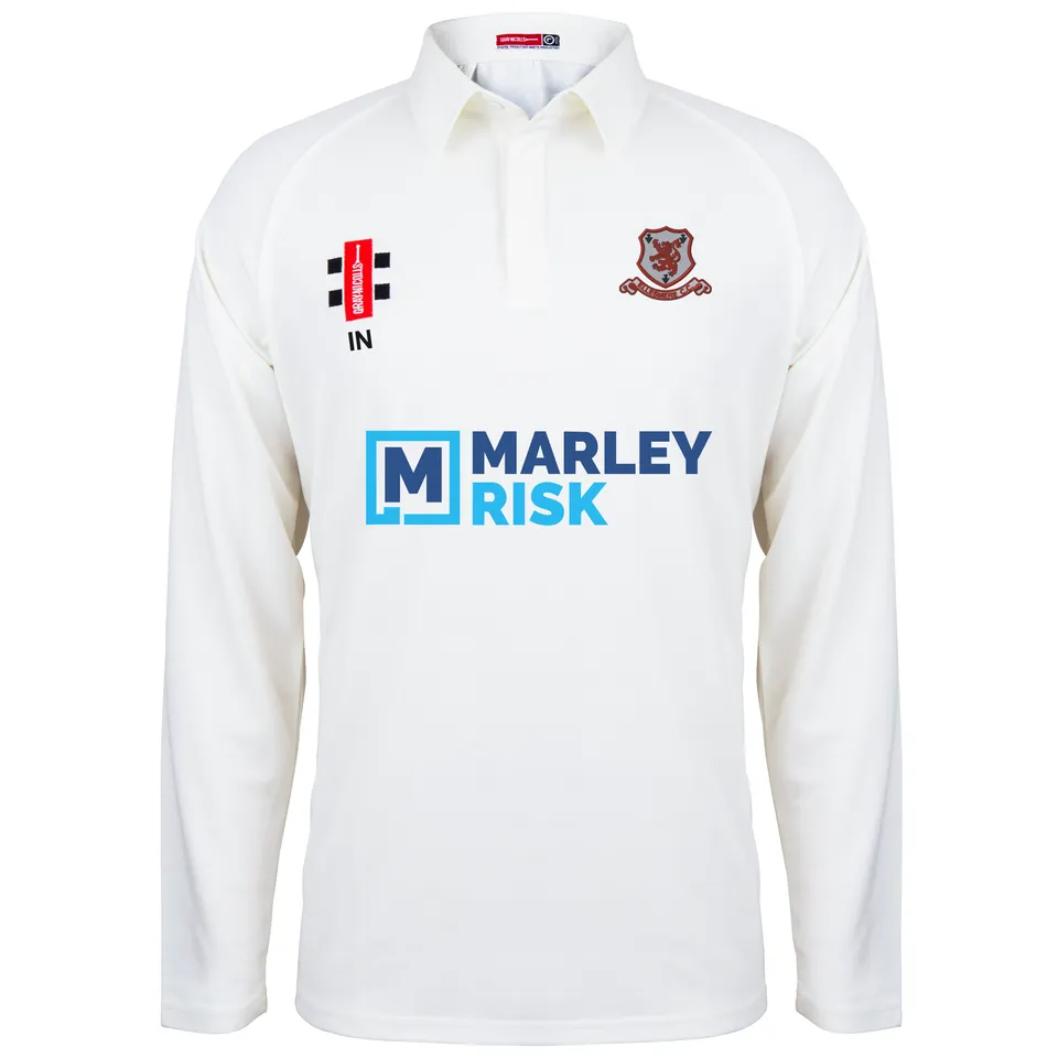 gray-nicolls-matrix-v2-maglia-cricket-l-s-junior-ellesmere-ivory-con-iniziali image 1