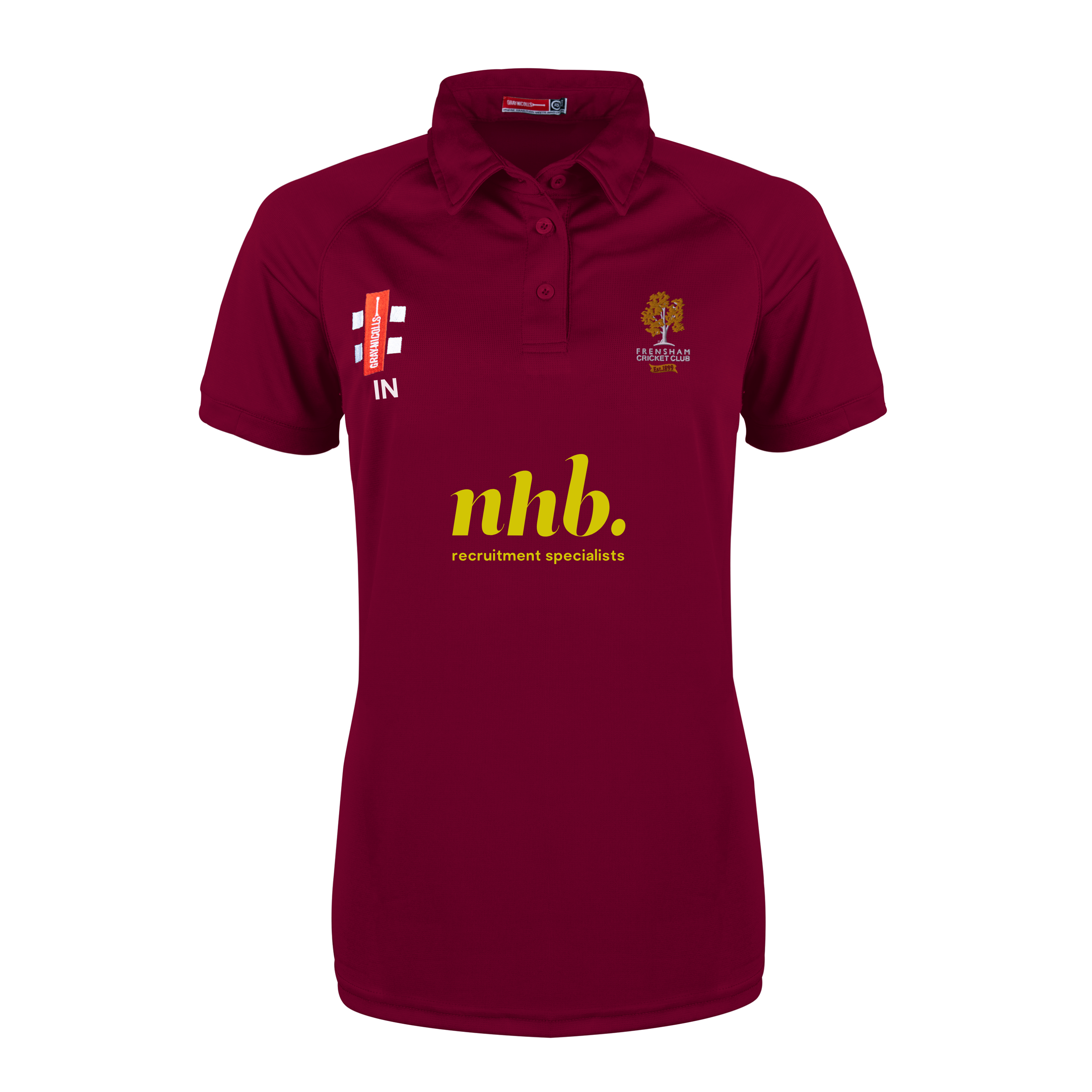gray-nicolls-frensham-cc-matrix-v2-polo-donna-manica-corta-bordeaux image 2