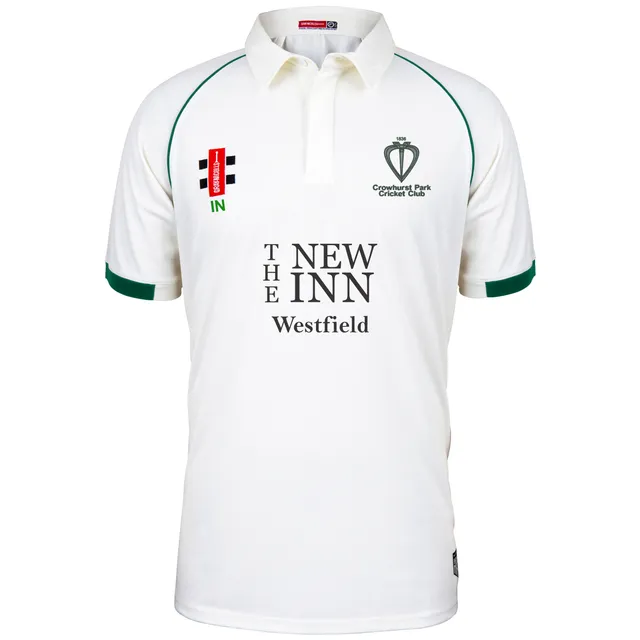 gray-nicolls-matrix-v2-maglia-cricket-junior-avorio-verde-manica-corta image 1