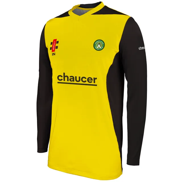 gray-nicolls-sanderstead-cc-pro-perf-t20-l-s-giallo-nero-maglia-cricket-manica-l image 1