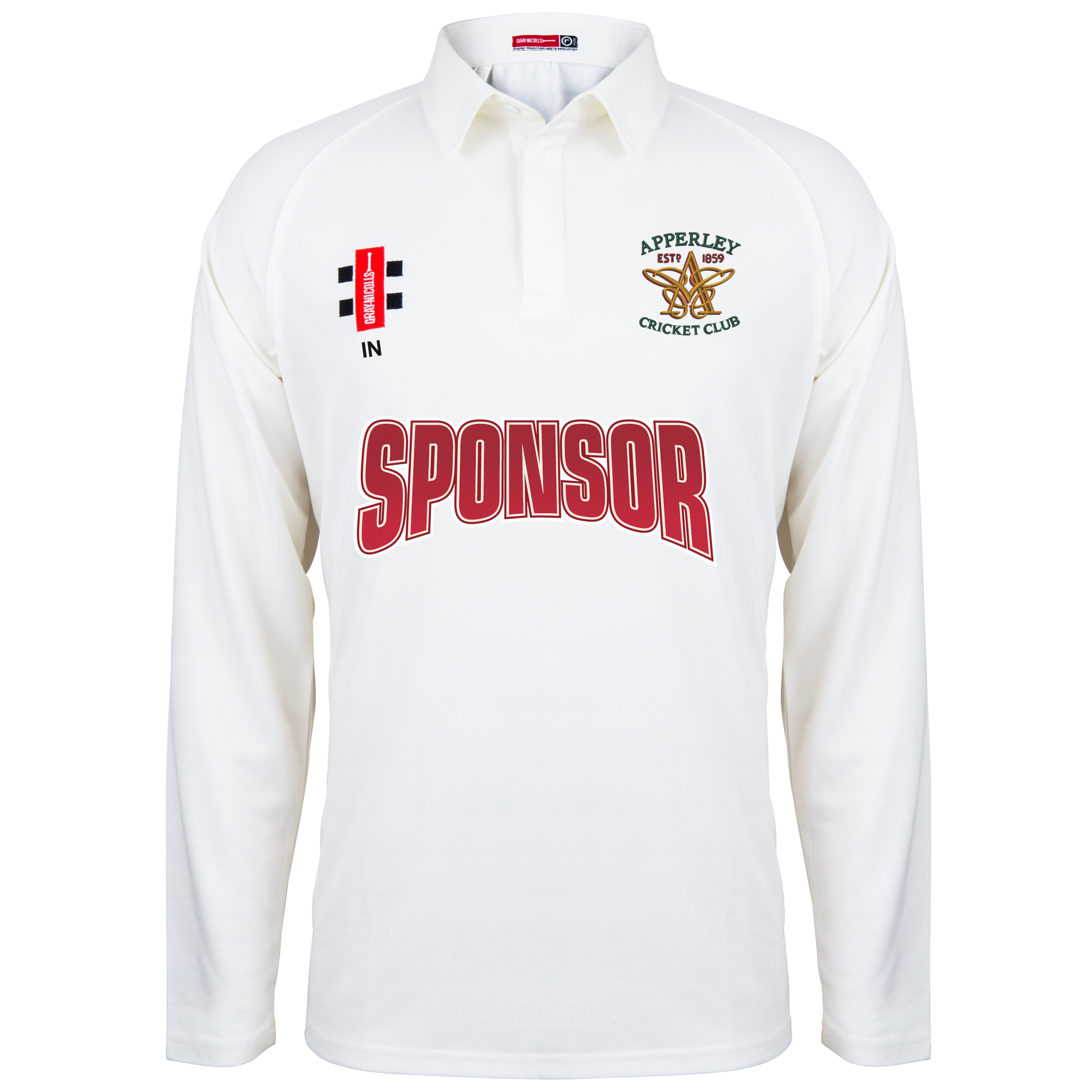 gray-nicolls-apperley-cc-matrix-v2-l-s-shirt-senior-avorio-maglia-cricket-manica image 1