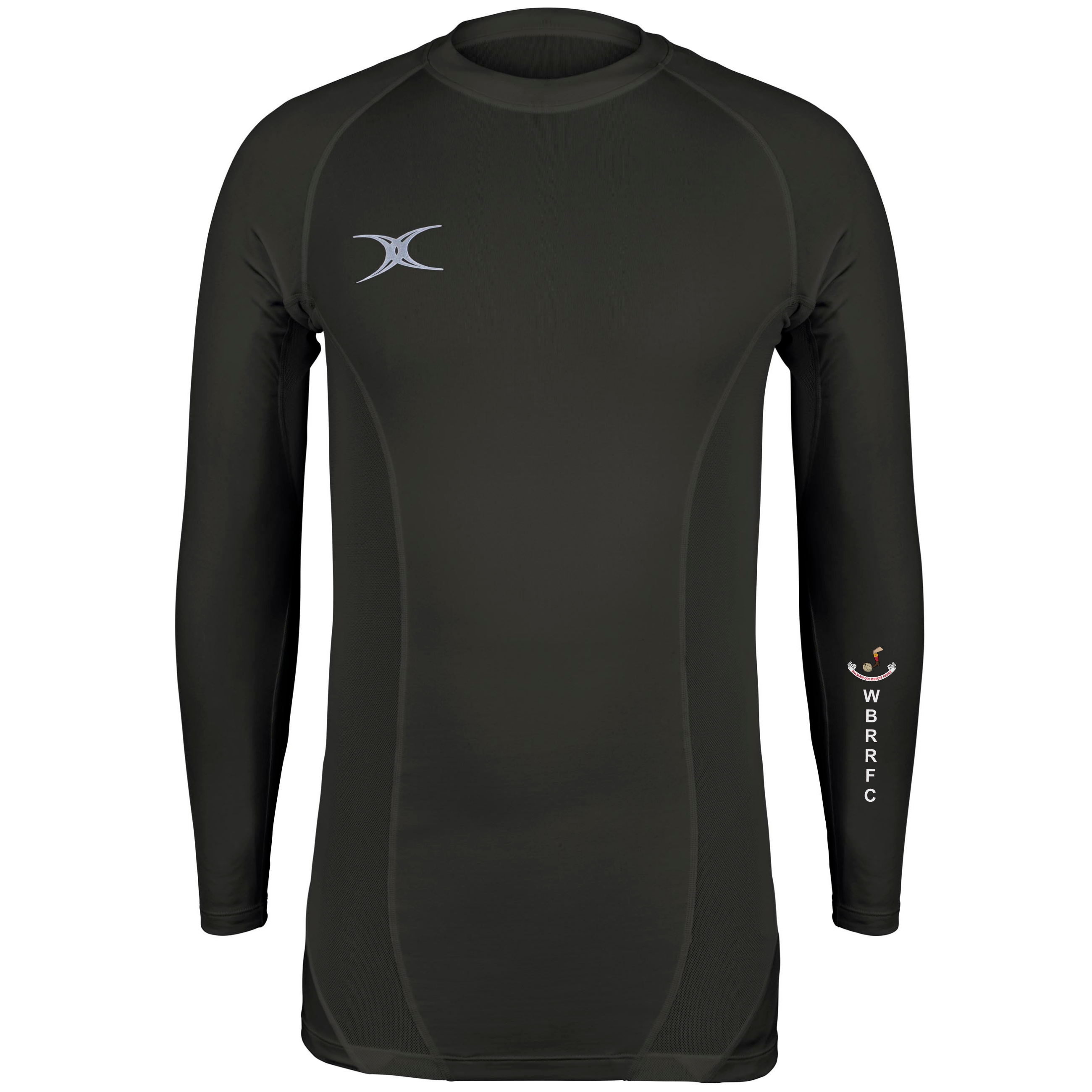 gilbert-rugby-whitley-bay-rockcliff-rfc-atomic-x-ii-baselayer-top-junior-nero image 1