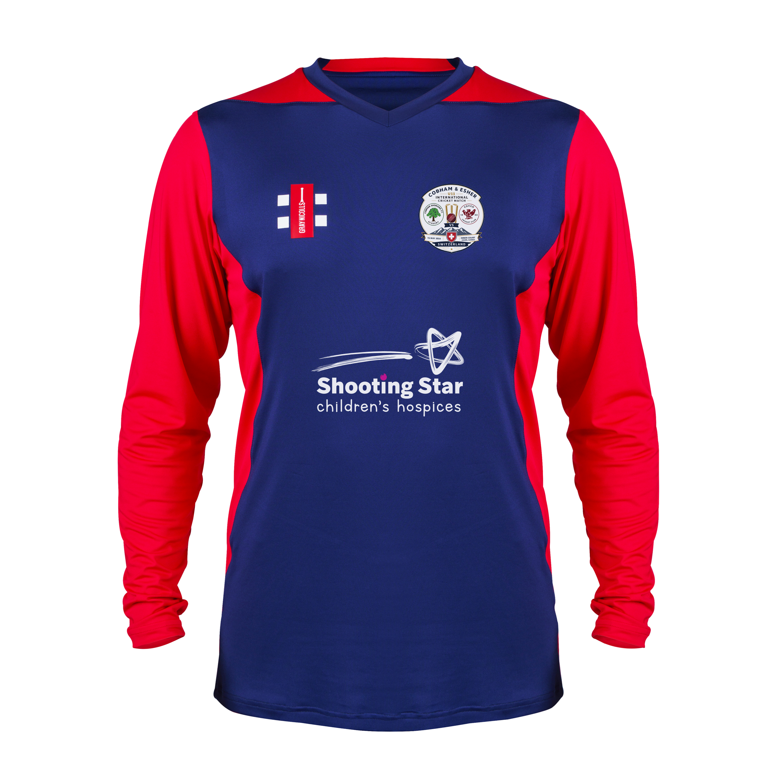 gray-nicolls-cobham-avorians-cc-junior-navy-red-t20-maglia-a-maniche-lunghe image 1