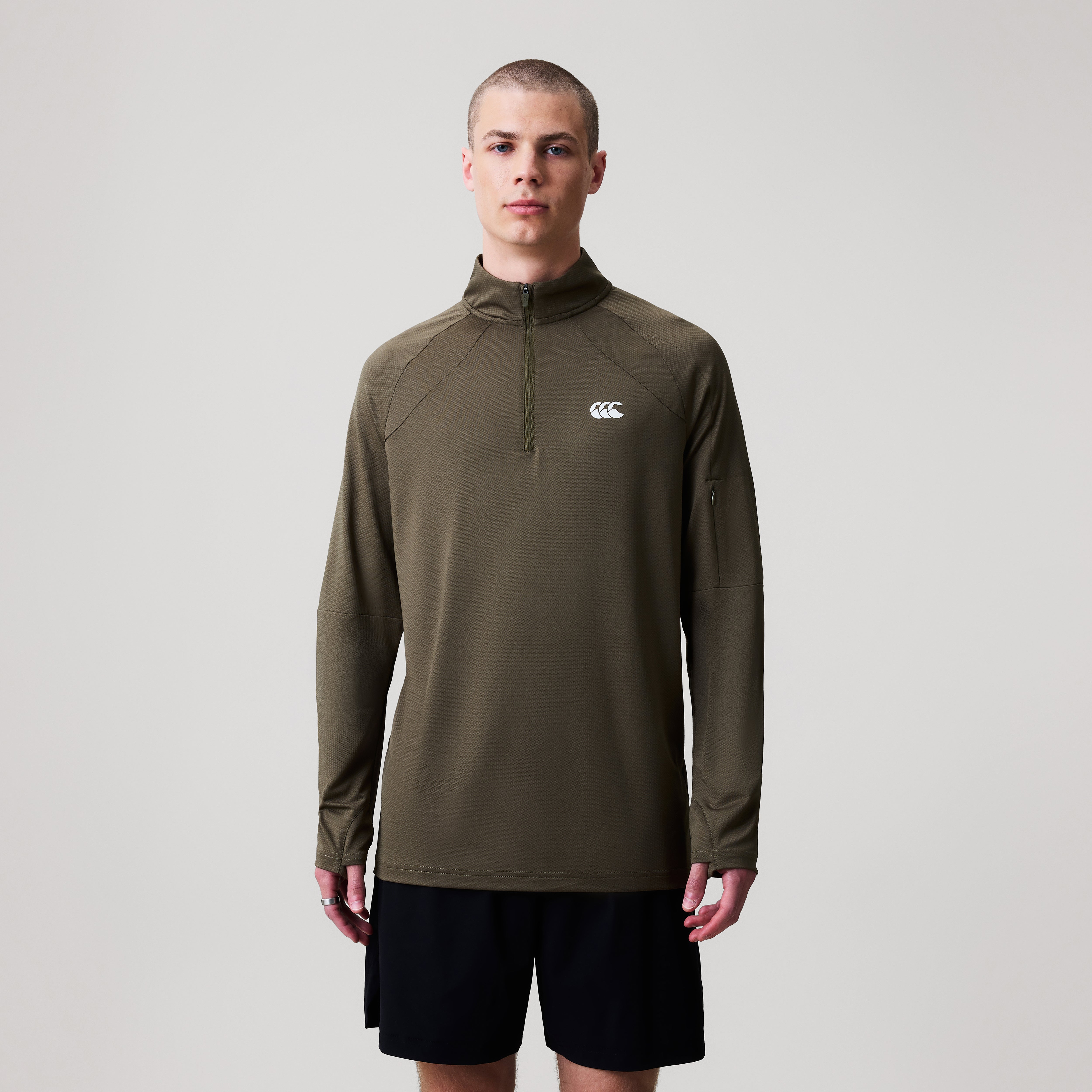 canterbury-tempo-felpa-1-4-zip-uomo-verde-performance image 3