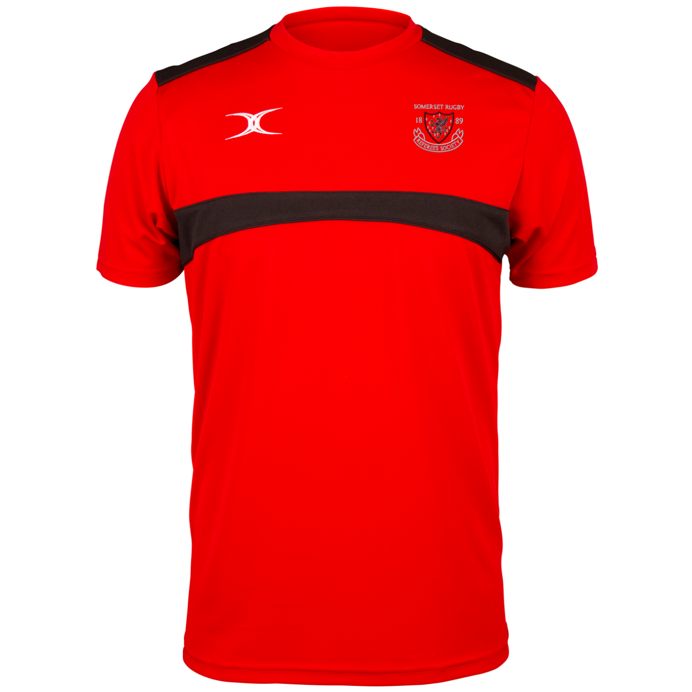 gilbert-rugby-somerset-rugby-referees-society-senior-maglia-photon-rosso-nero image 1