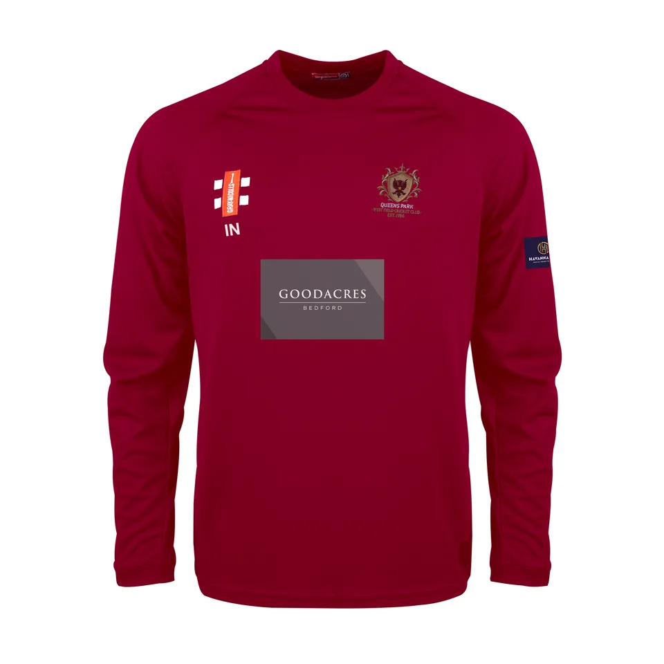 gray-nicolls-matrix-v2-maglia-cricket-manica-lunga-junior-bordeaux-queens-park-w image 1