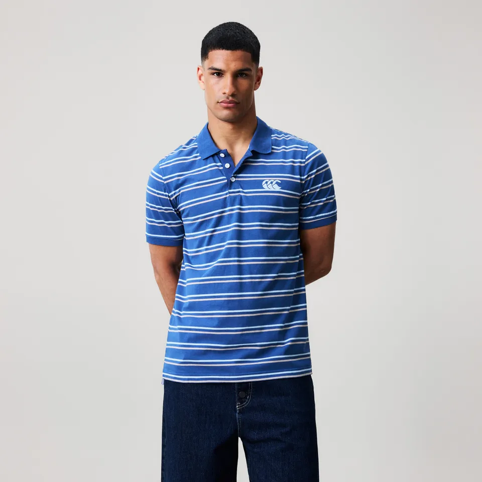canterbury-club-yarn-dye-stripe-polo-uomo-nera-manica-corta image 1