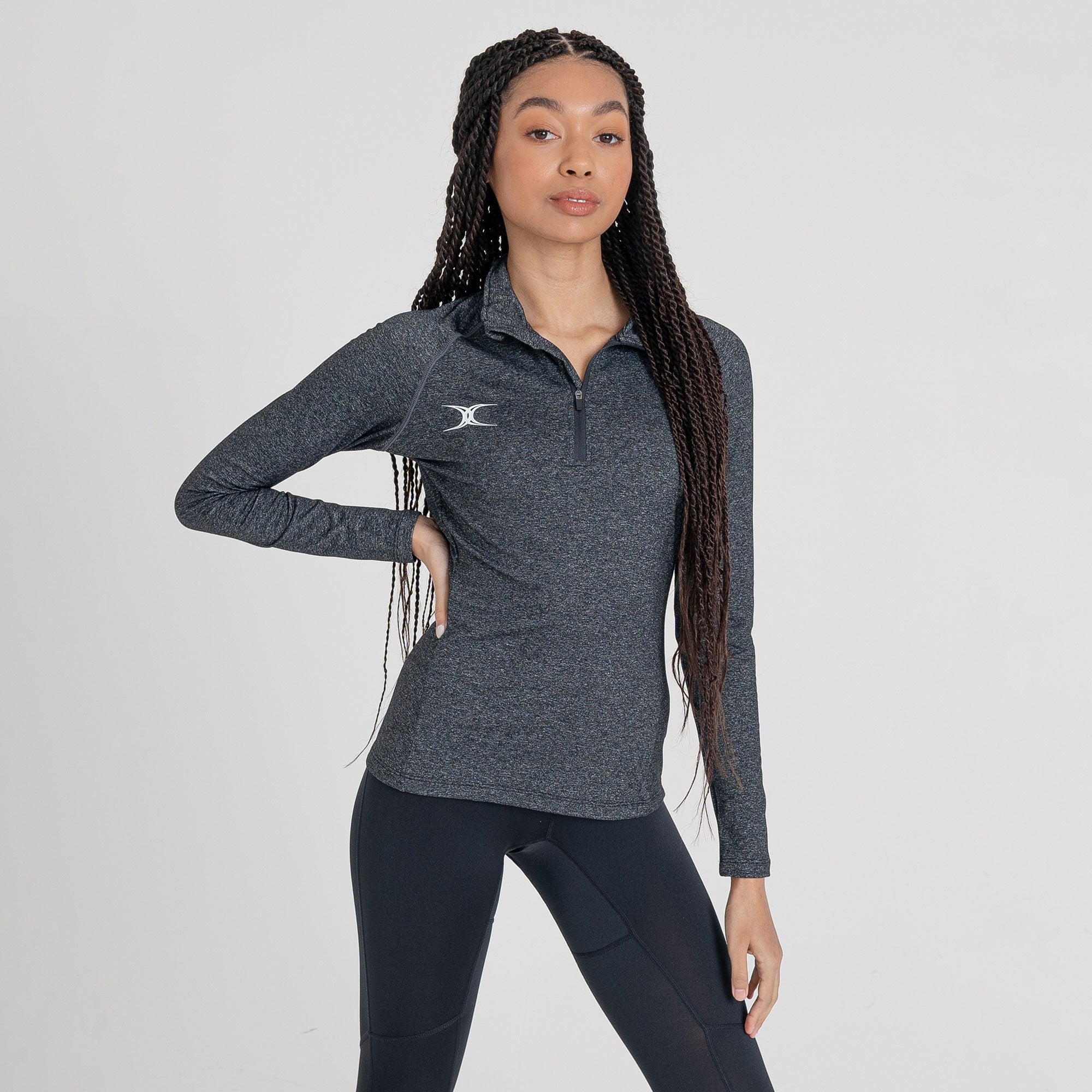 gilbert-rugby-synergie-pro-top-warm-up-donna-nero-blu-navy image 1