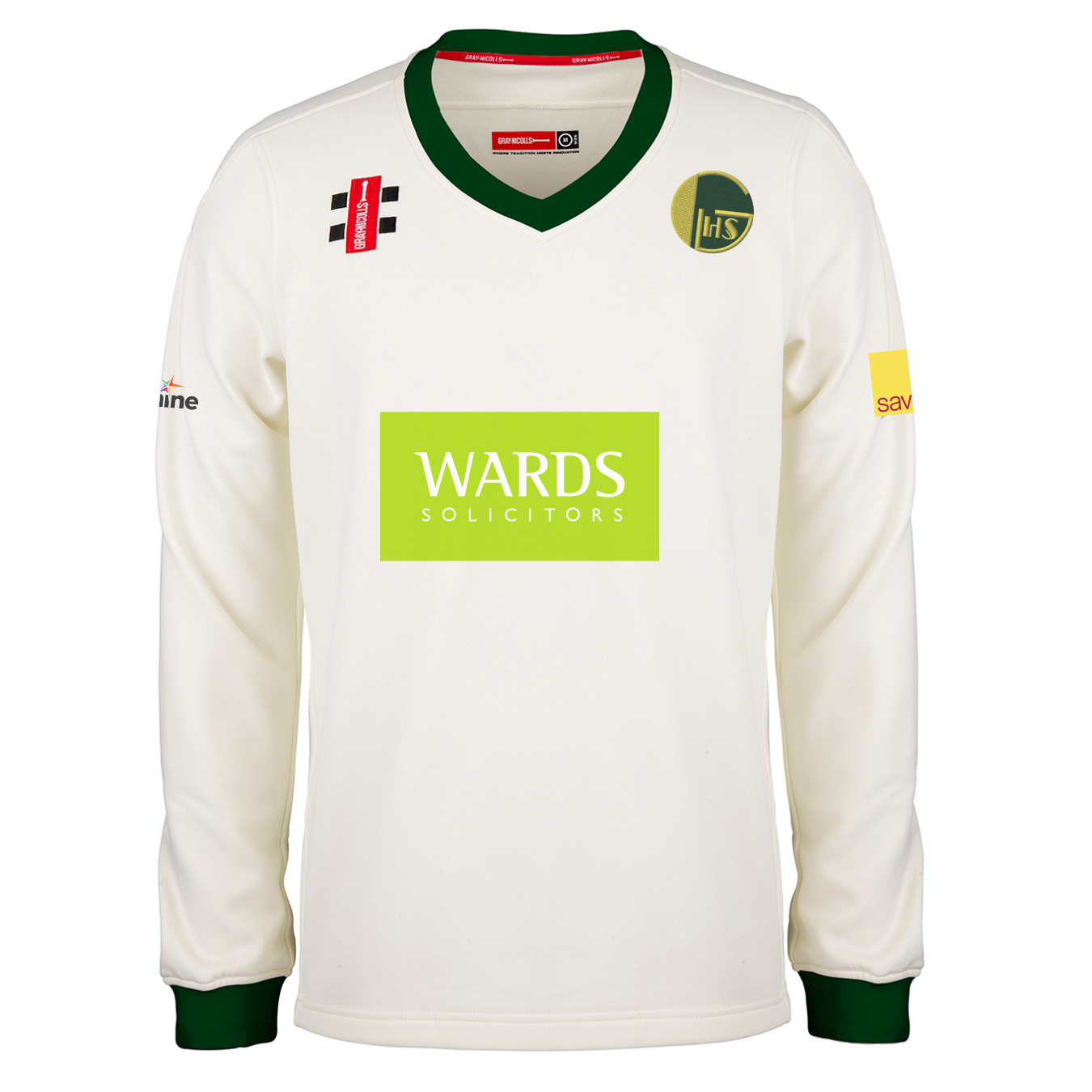 gray-nicolls-golden-hill-cc-junior-pro-performance-maglione-da-gara-avorio-verde image 1