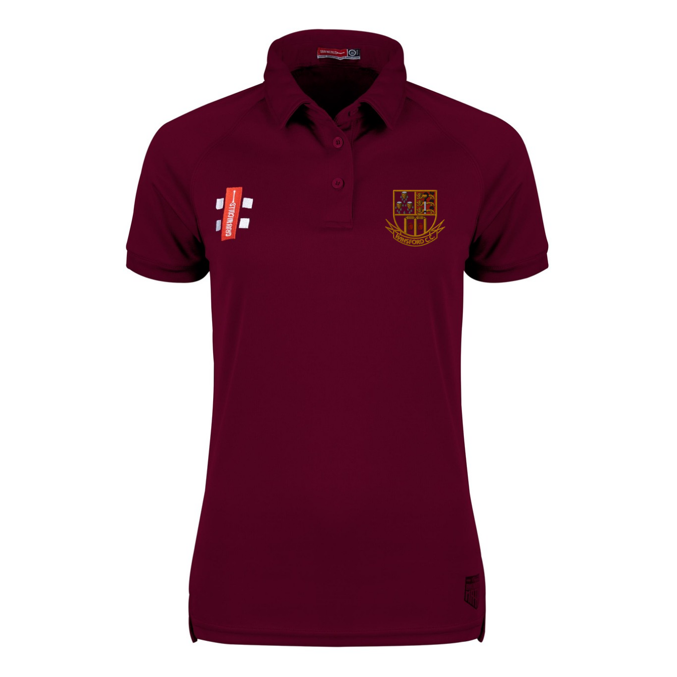gray-nicolls-matrix-v2-polo-cricket-donna-manica-corta-bordeaux-winsford-cc image 1
