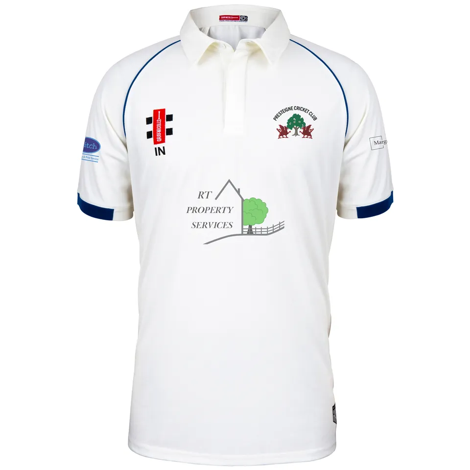 gray-nicolls-presteigne-cc-matrix-v2-s-s-shirt-senior-ivory-navy image 1