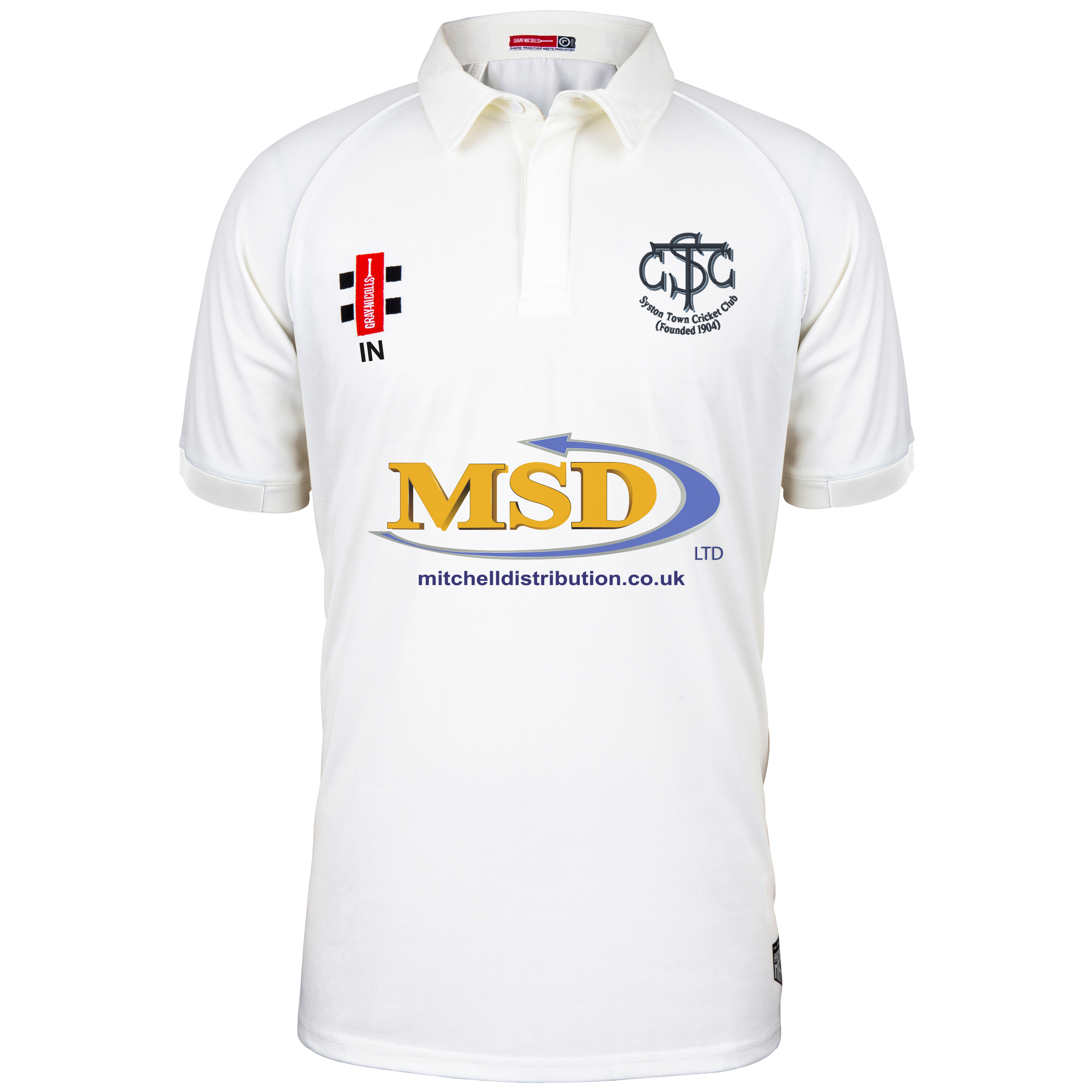 gray-nicolls-syston-town-cc-senior-maglia-cricket-matrix-v2-avorio-manica-corta image 1