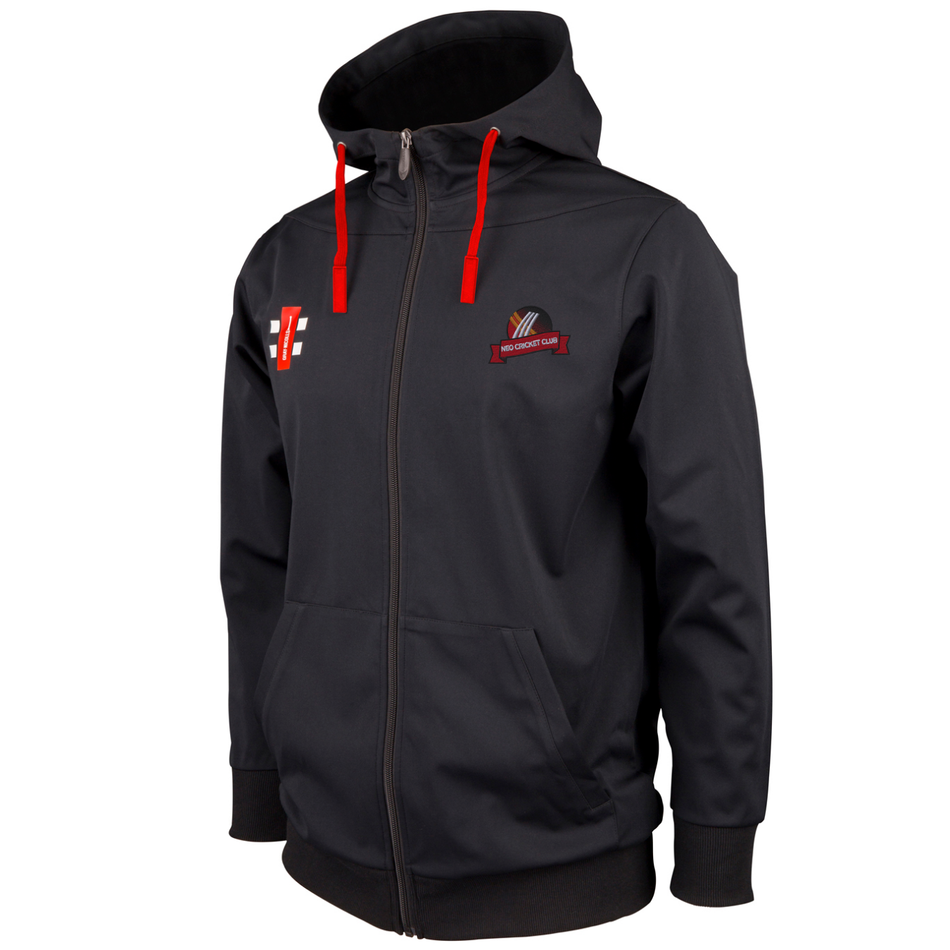 gray-nicolls-neo-cricket-club-adulto-pro-performance-felpa-con-cappuccio-zip-ner image 1
