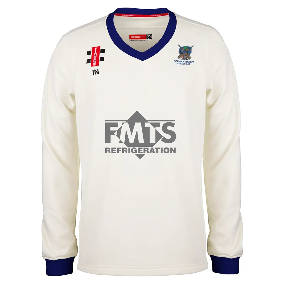 gray-nicolls-copmanthorpe-cc-pro-performance-junior-maglione-match-cricket-ivory image 1