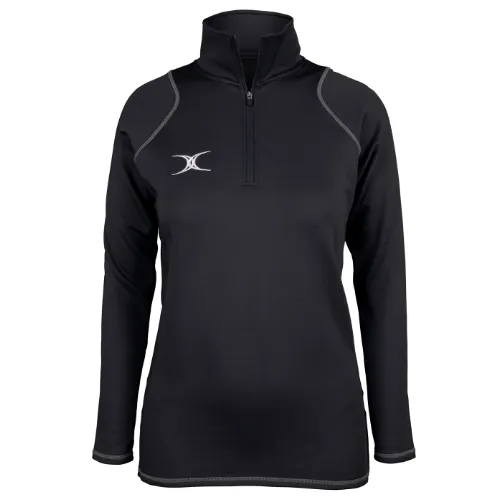 gilbert-rugby-quest-pile-1-4-zip-donna-ayrshire-bulls-rfc-nero image 1