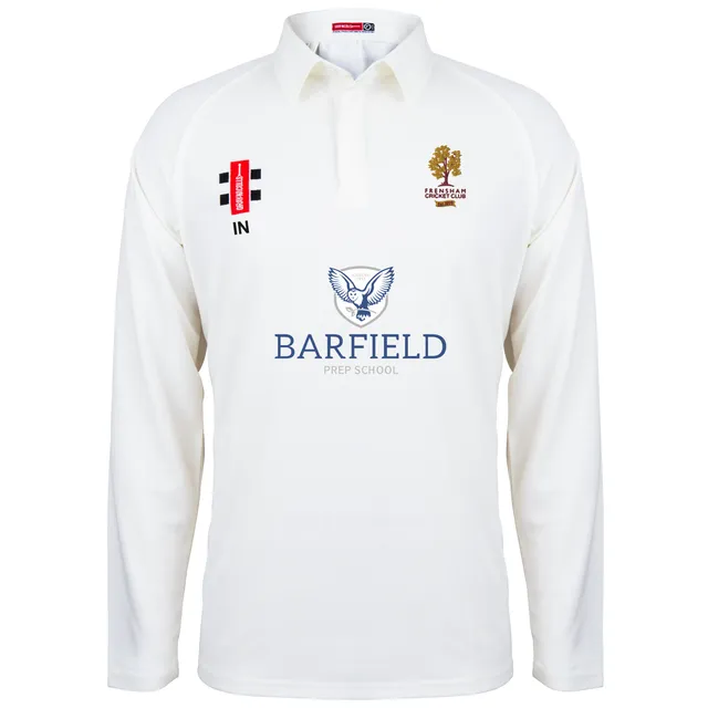 gray-nicolls-frensham-cc-junior-matrix-v2-manica-lunga-ivory-maglia-cricket image 1