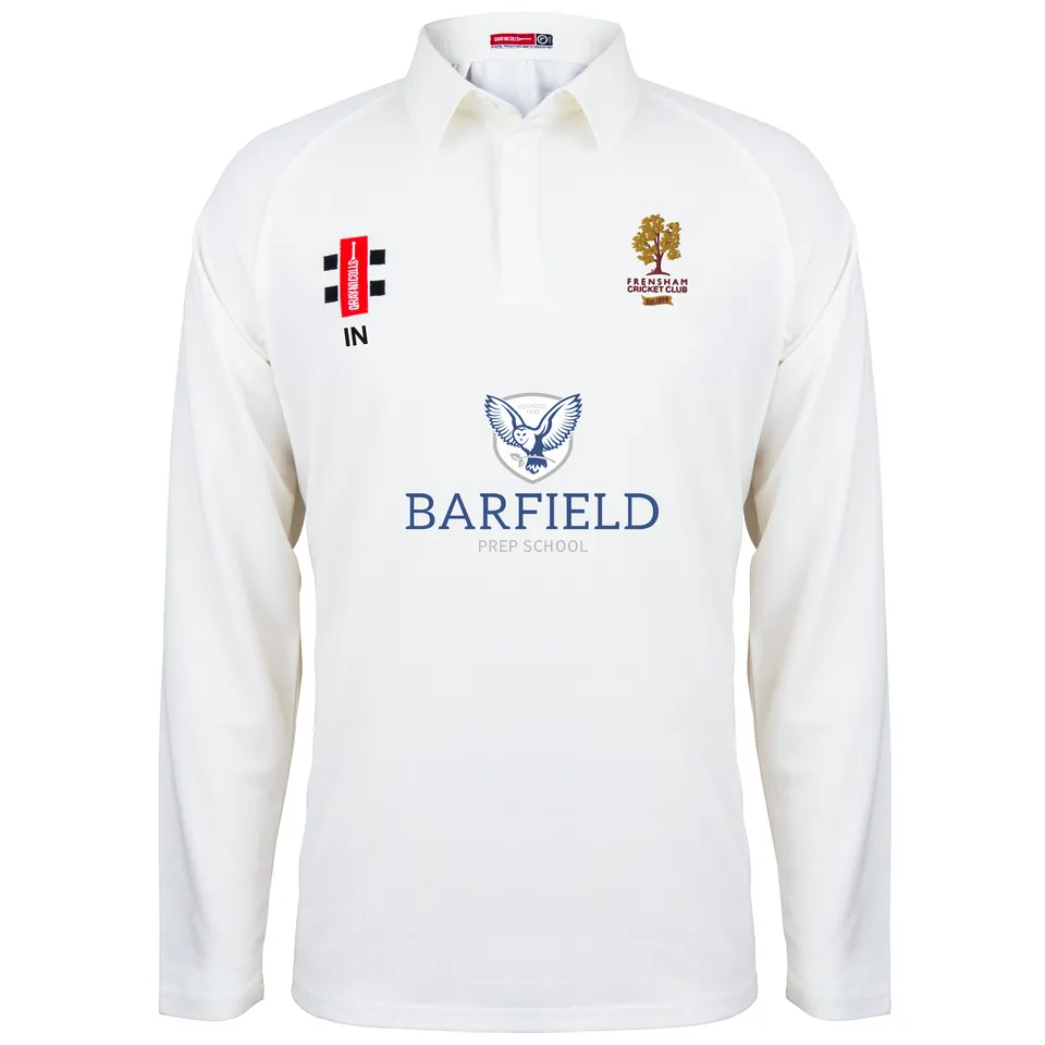 gray-nicolls-frensham-cc-junior-matrix-v2-manica-lunga-ivory-maglia-cricket image 1