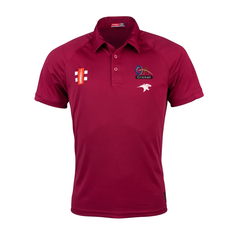 gray-nicolls-old-albanian-cc-senior-matrix-v2-polo-manica-corta-maroon-coach-pan image 1