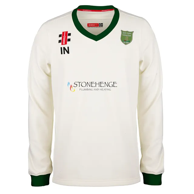 gray-nicolls-east-anton-cc-junior-pro-performance-maglione-match-avorio-verde image 1
