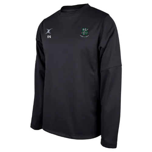 gilbert-rugby-wharfedale-rufc-adult-pro-top-riscaldamento-nero-con-iniziali image 1