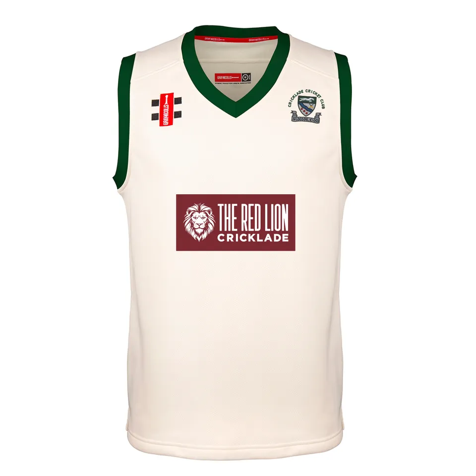 gray-nicolls-cricklade-cc-senior-pro-performance-slipover-match-avorio-verde image 1